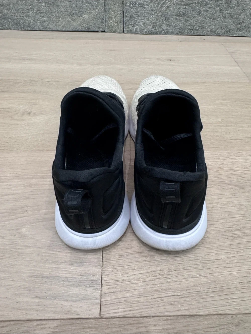 APL Two-Tone Knit Sneakers in Black and Cream